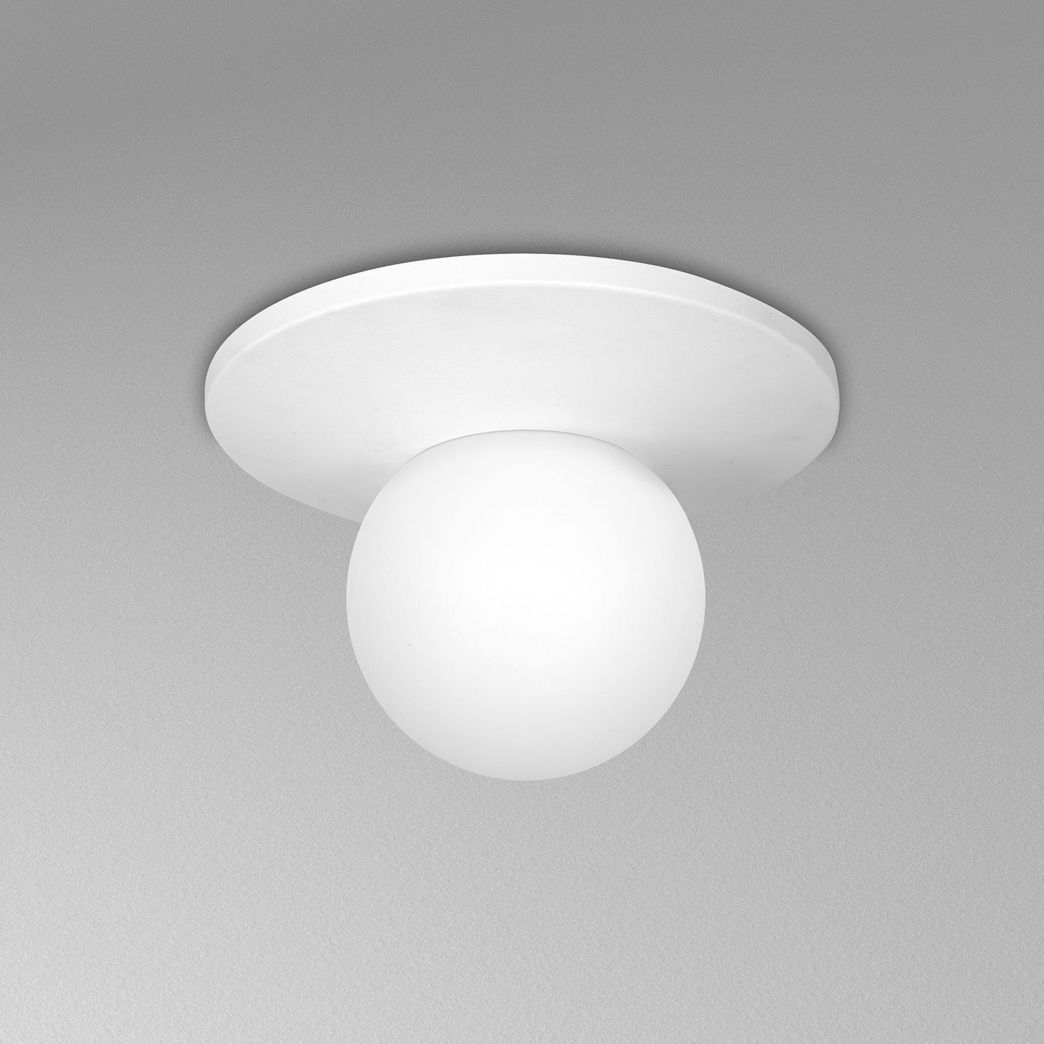Plafonnier verre métal blanc Ø29 cm E14 faible éblouissement