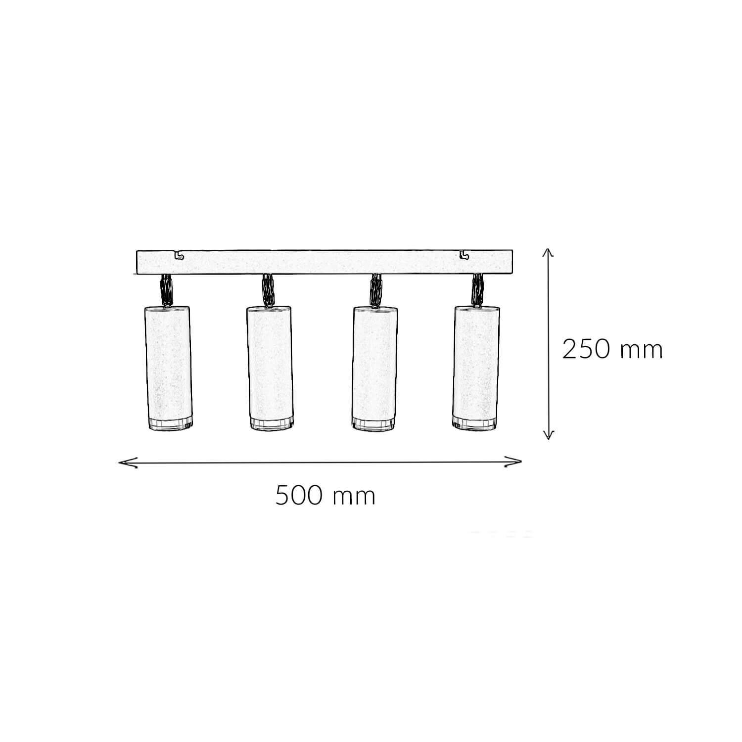 Moderne plafond spot argent long lampe en aluminium Diagramm, Handlung, Zylinder