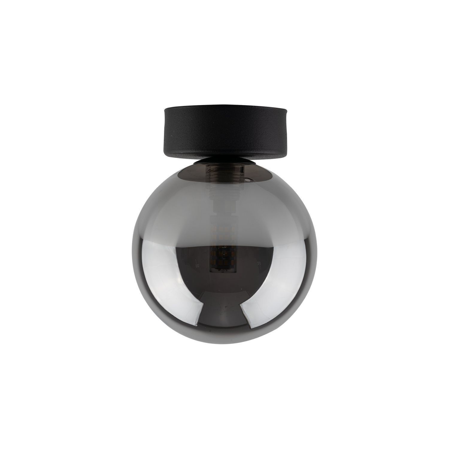 Plafonnier rond Ø 12 cm H : 15 cm petit verre fumé G9 sphère Flasche