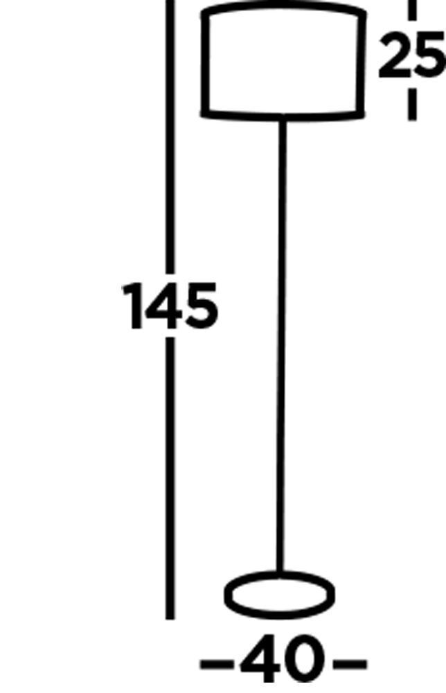Stehleuchte Wohnzimmer 145 cm klein Metall 2x E27 Schwarz Lampe