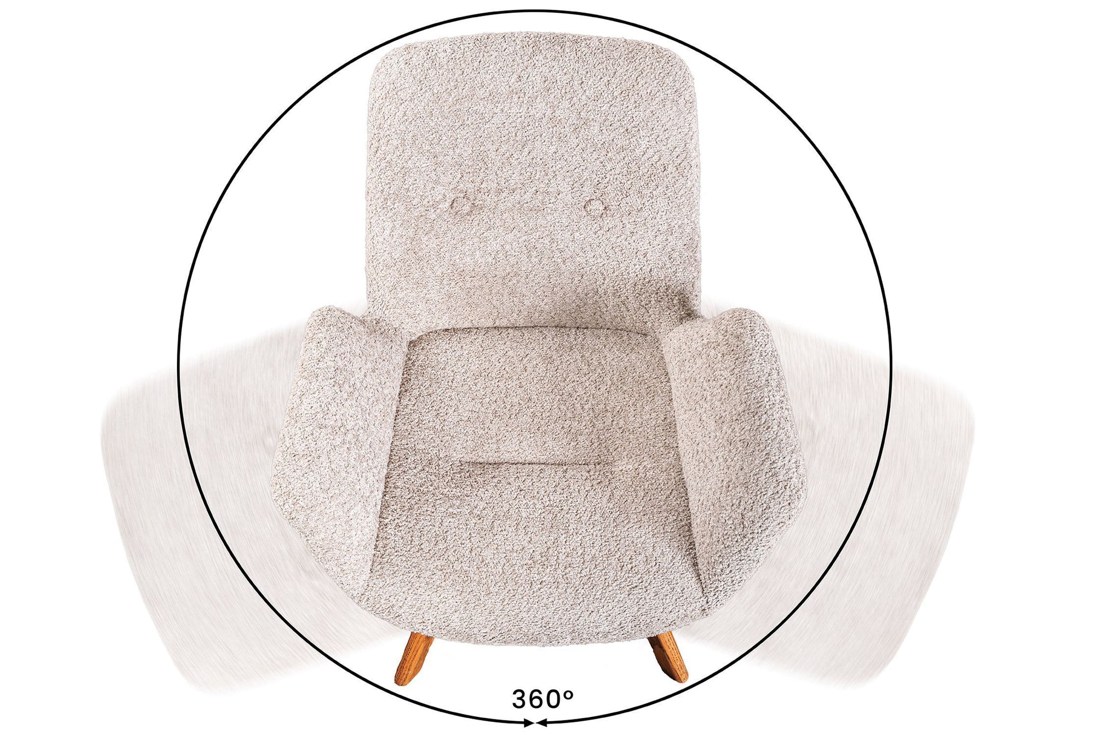Chaise de salle à manger Bouclé Bois en Beige Naturel Scandinave Moebel, Stuhl, Sessel