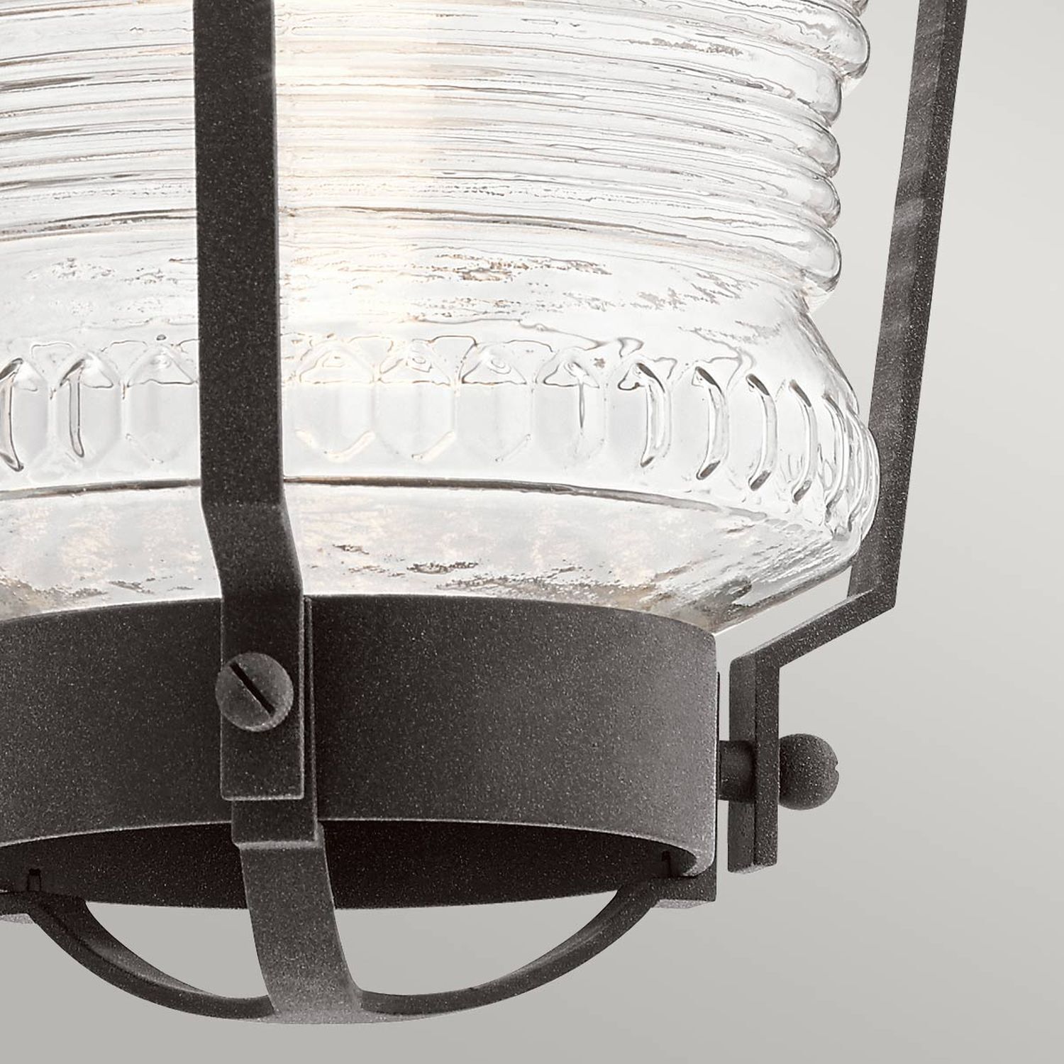 Lampe d'extérieur vintage mur alu verre 45,7 cm de haut IP44 E27