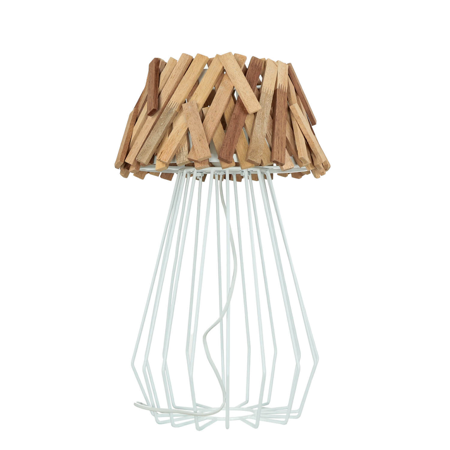 Lampe de table bois flotté métal 58 cm E27 fait main SAWATH Lampe, Lampenschirm, Holz