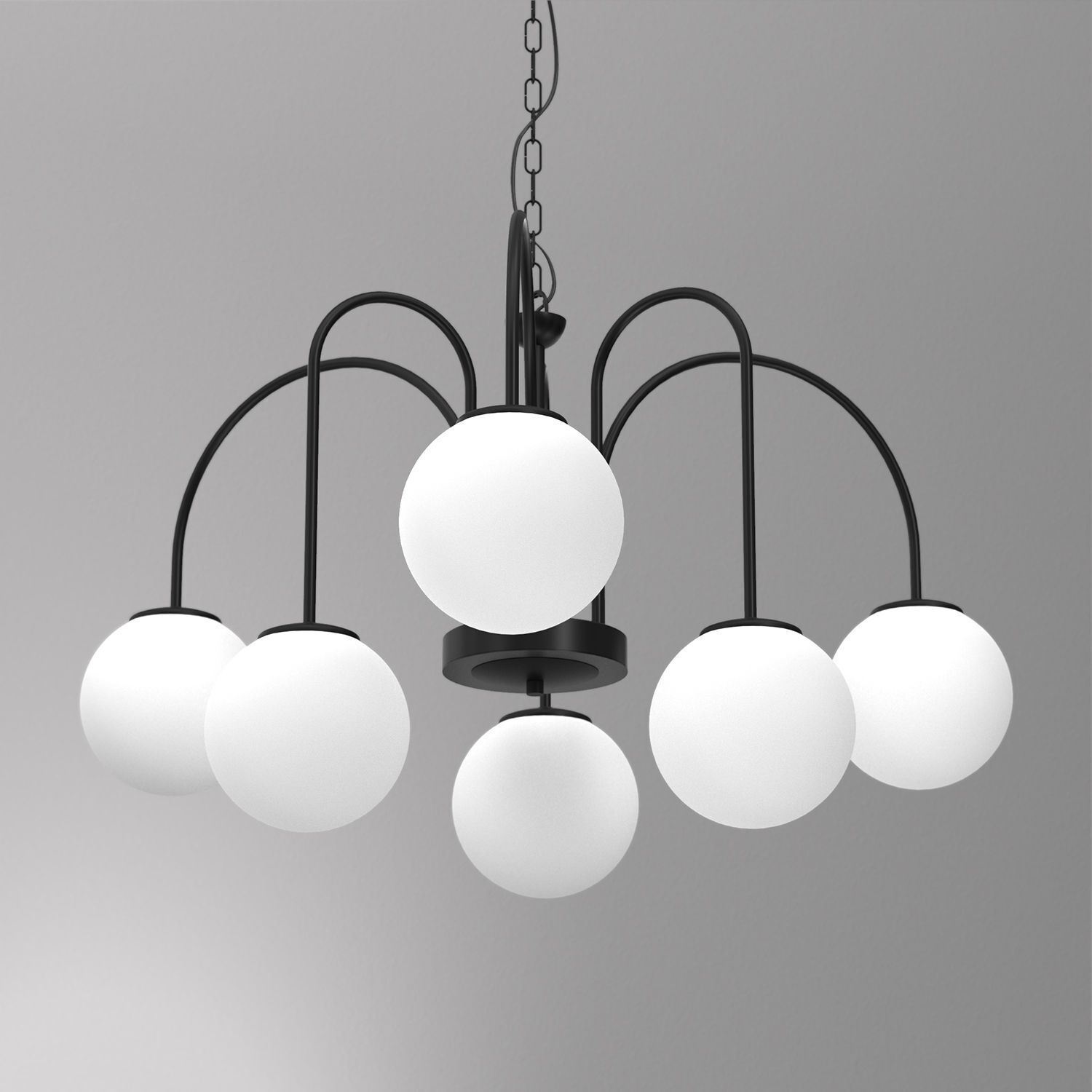 Lampe à suspendre 6 flammes verre métal Ø65 cm E14 confortable
