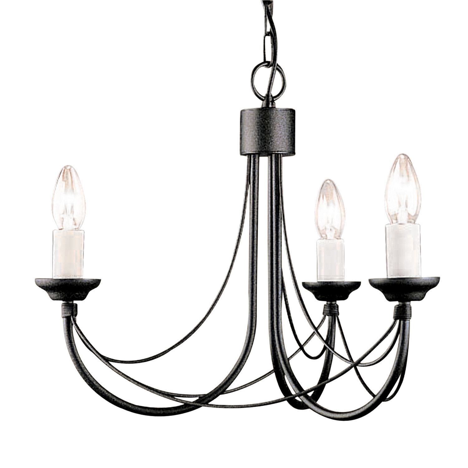 Lustre noir métal design rustique