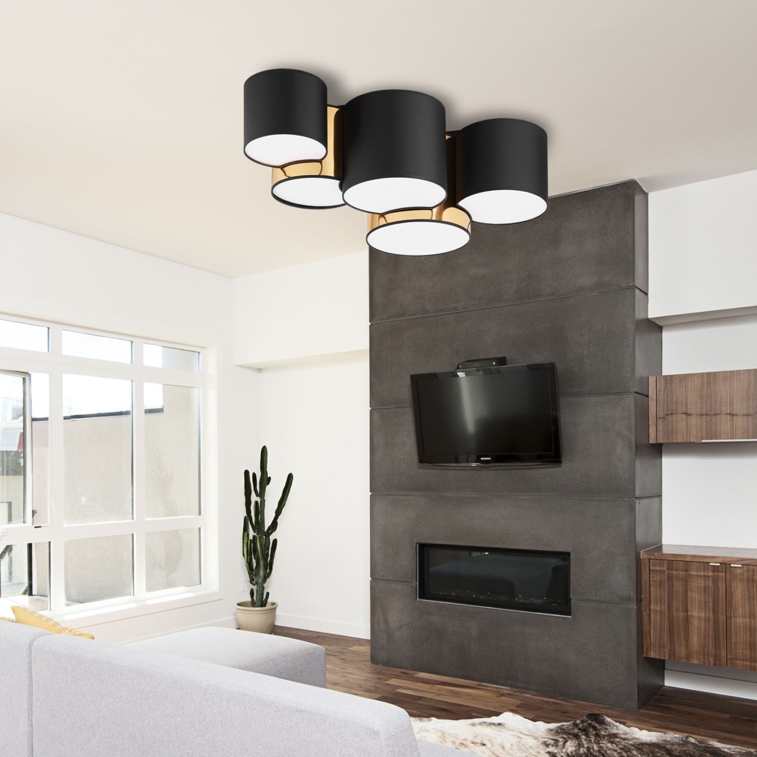 Plafonnier Moderne 5 flammes Noir Or faible éblouissement E27 Innenarchitektur, Bildschirm, Computer-Hardware, Überwachen, FERNSEHER