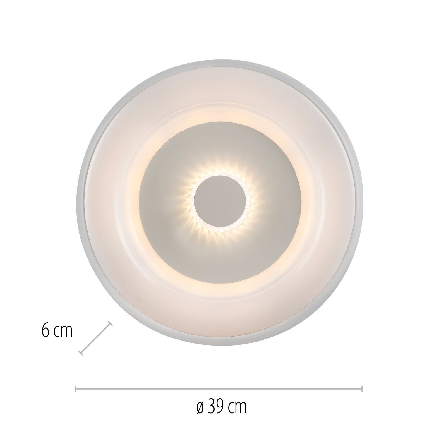 LED Deckenlampe Weiß RGB Beleuchtung mit Ø39 cm 2200 lm Deckenleuchte, Leuchte, Klebeband