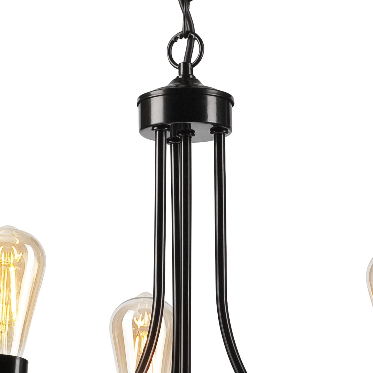 Lustre Noir Métal Ø 42 cm 3-flammes E27 Rustique