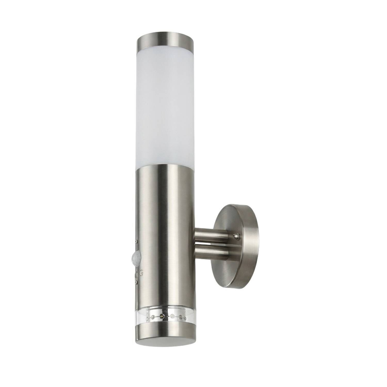 Wandleuchte, Wandlampe, Stahl, Edelstahl, Glas