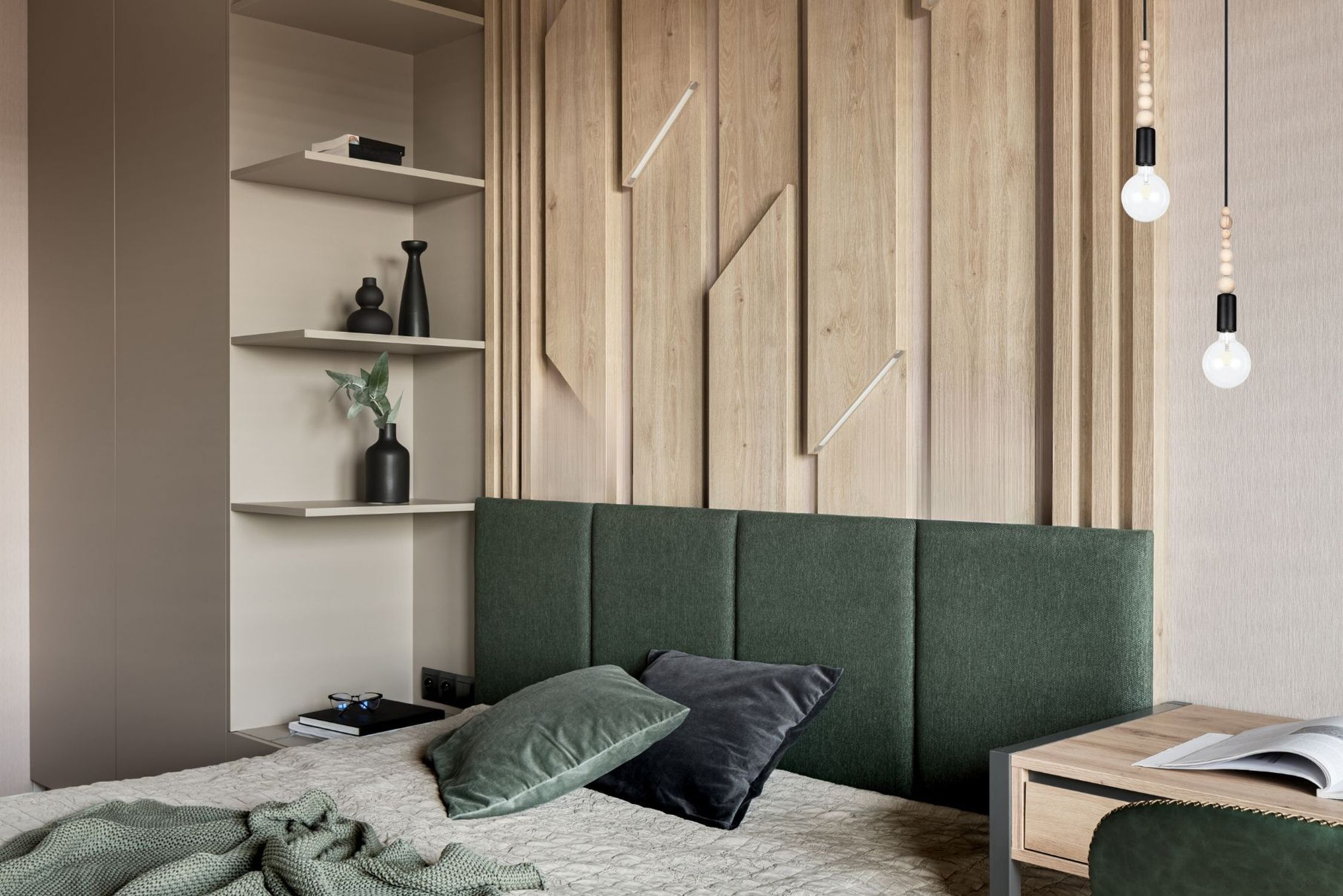 Suspension bois métal noir E27 Ø14 cm confortable Drinnen, Innenarchitektur, Paneele aus Holz, Kissen, Dekoration für Zuhause