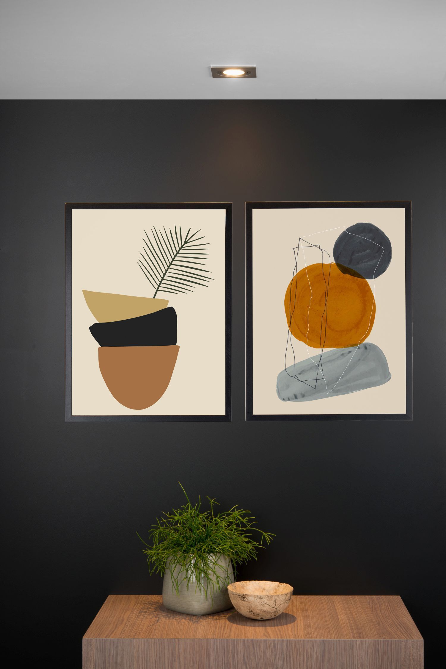 Einbauleuchte Aluminium Chrom GU10 B:9 cm modern Pflanze, Pflanze im Topf, Krug, Pflanzgefäß, Kunst