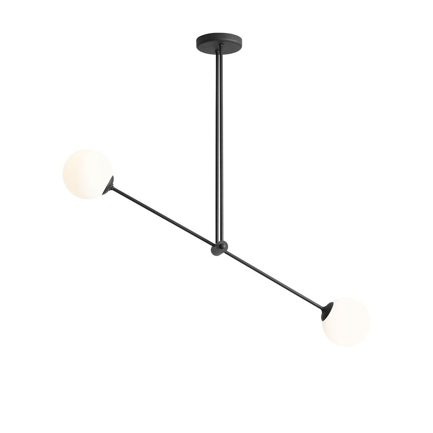 Plafonnier moderne verre métal 2 flammes E14 confortable