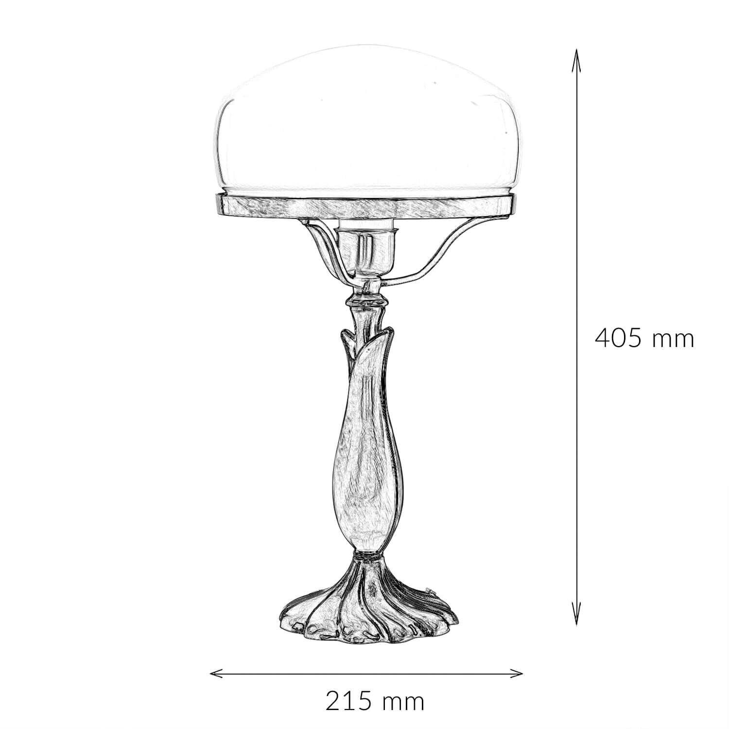 Lampe champignon laiton massif art nouveau