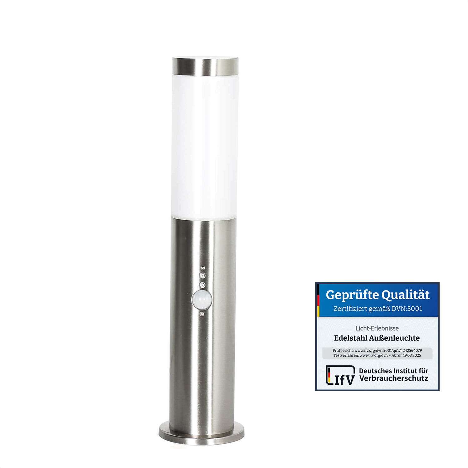 Lampe d'extérieur avec détecteur de mouvement Piquet de terre Câble IP44 Lampe, Zylinder