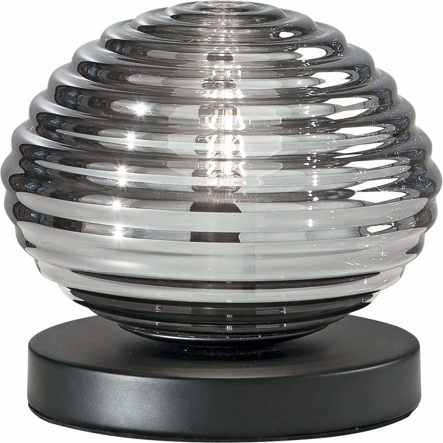 Lampe de table élégante verre fumé 16,5 cm E27 décoratif