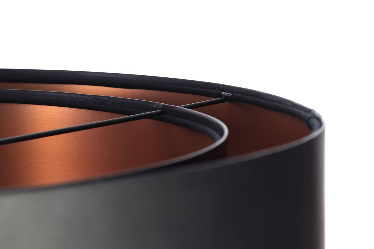 Suspension noir cuivre Ø 50 cm Latex E27 rond