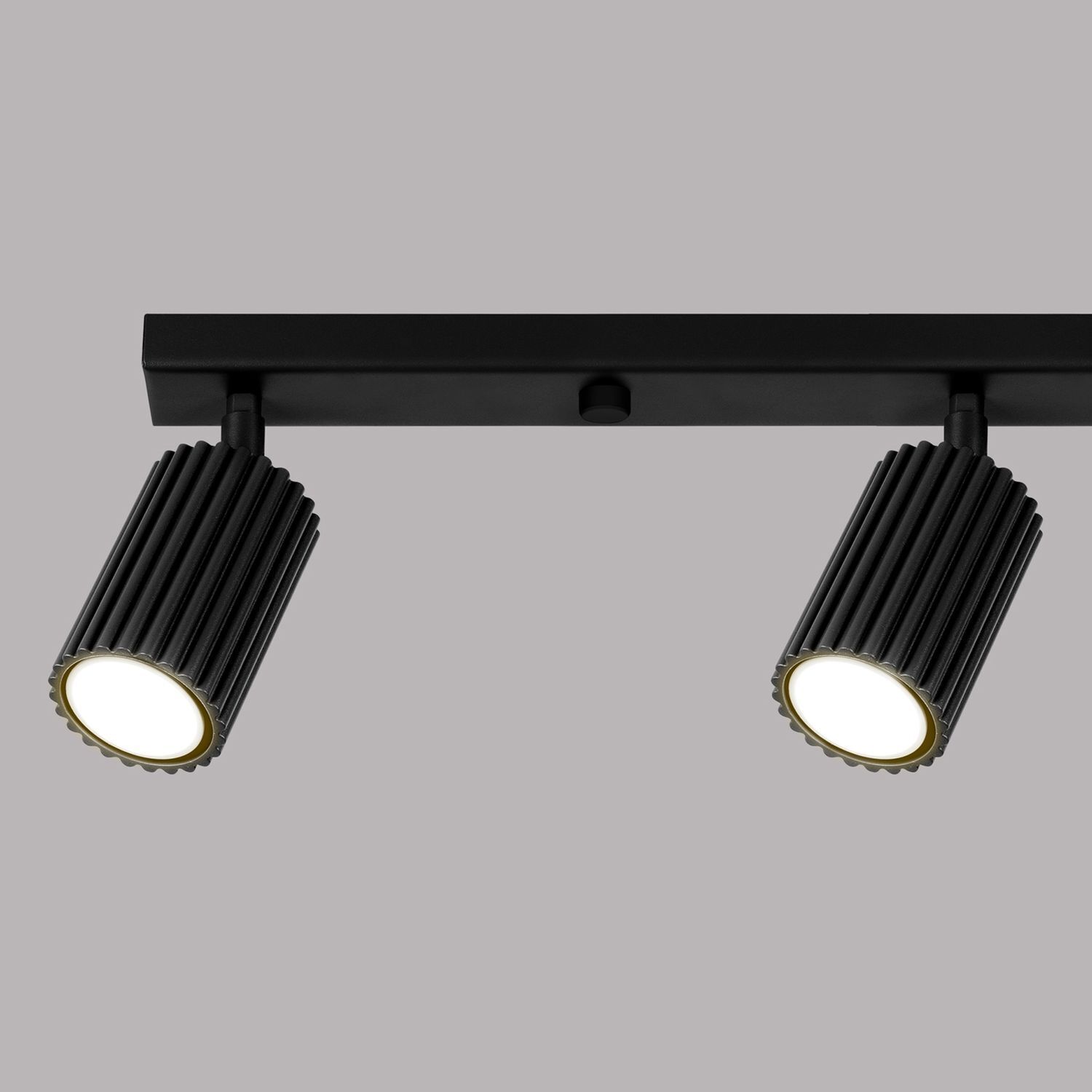 Plafonnier noir 4-flamme GU10 81 cm long Moderne