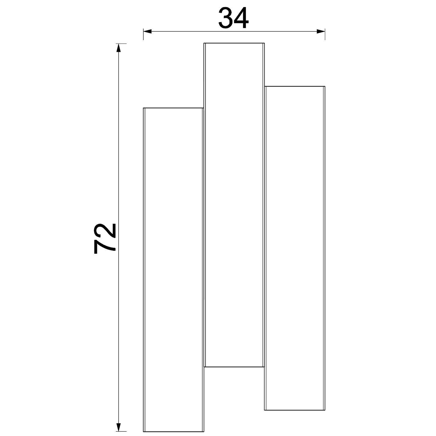 Applique Métal Noir H:72 cm GU10 lumière indirecte