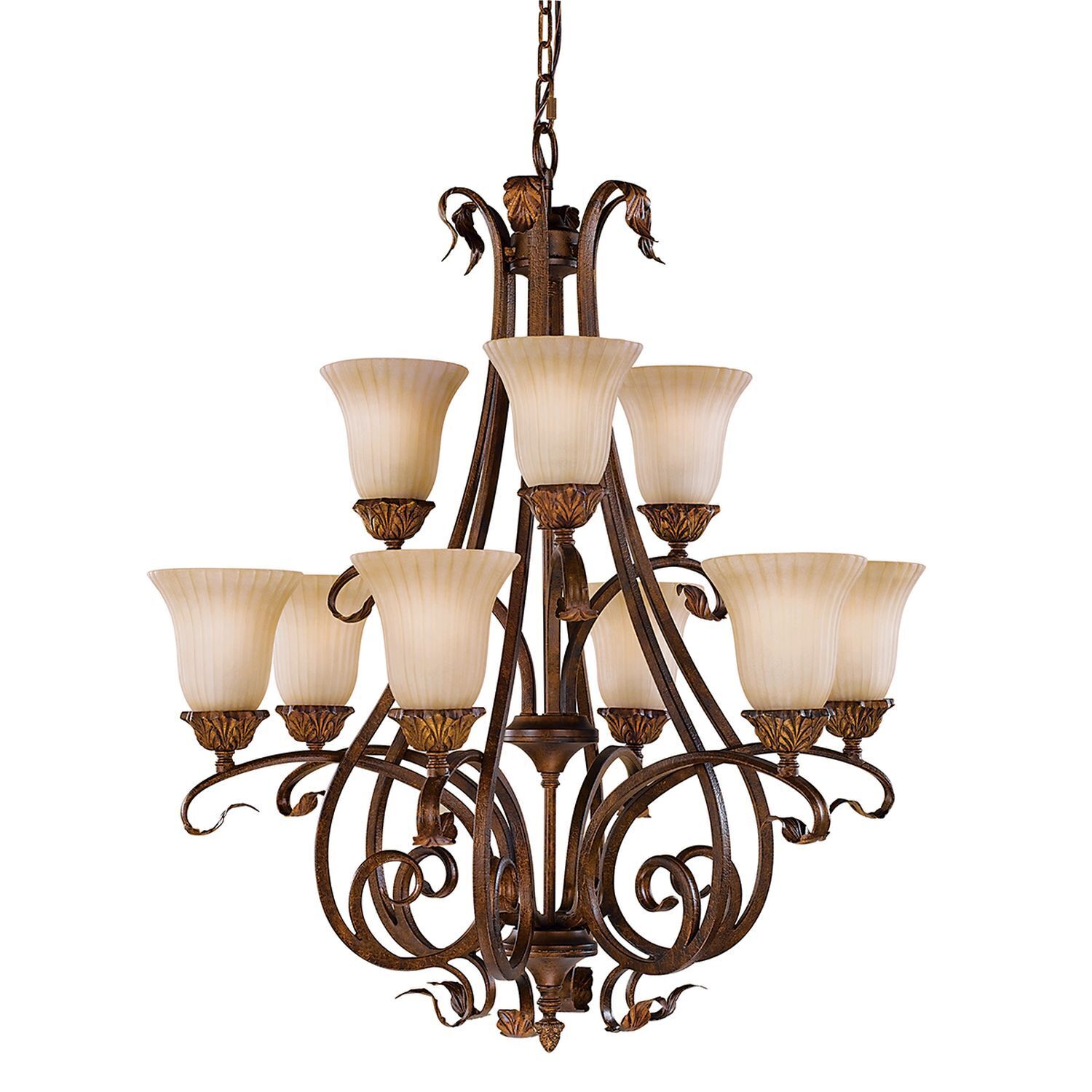 Lustre ANABELL 10 Bronze 9xE27 raccourcissable Lampe