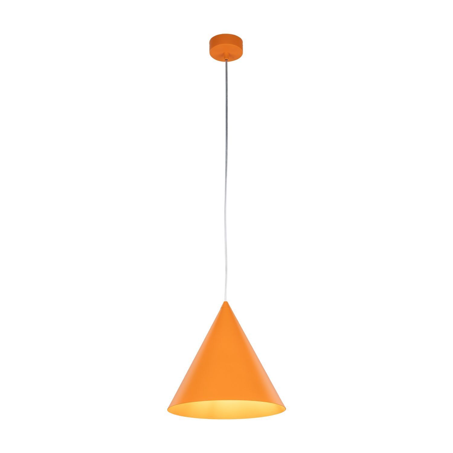 Pendelleuchte Metall Ø 25 cm H: 160 cm verstellbar Orange E27 Lampe, Lampenschirm, Kronleuchter