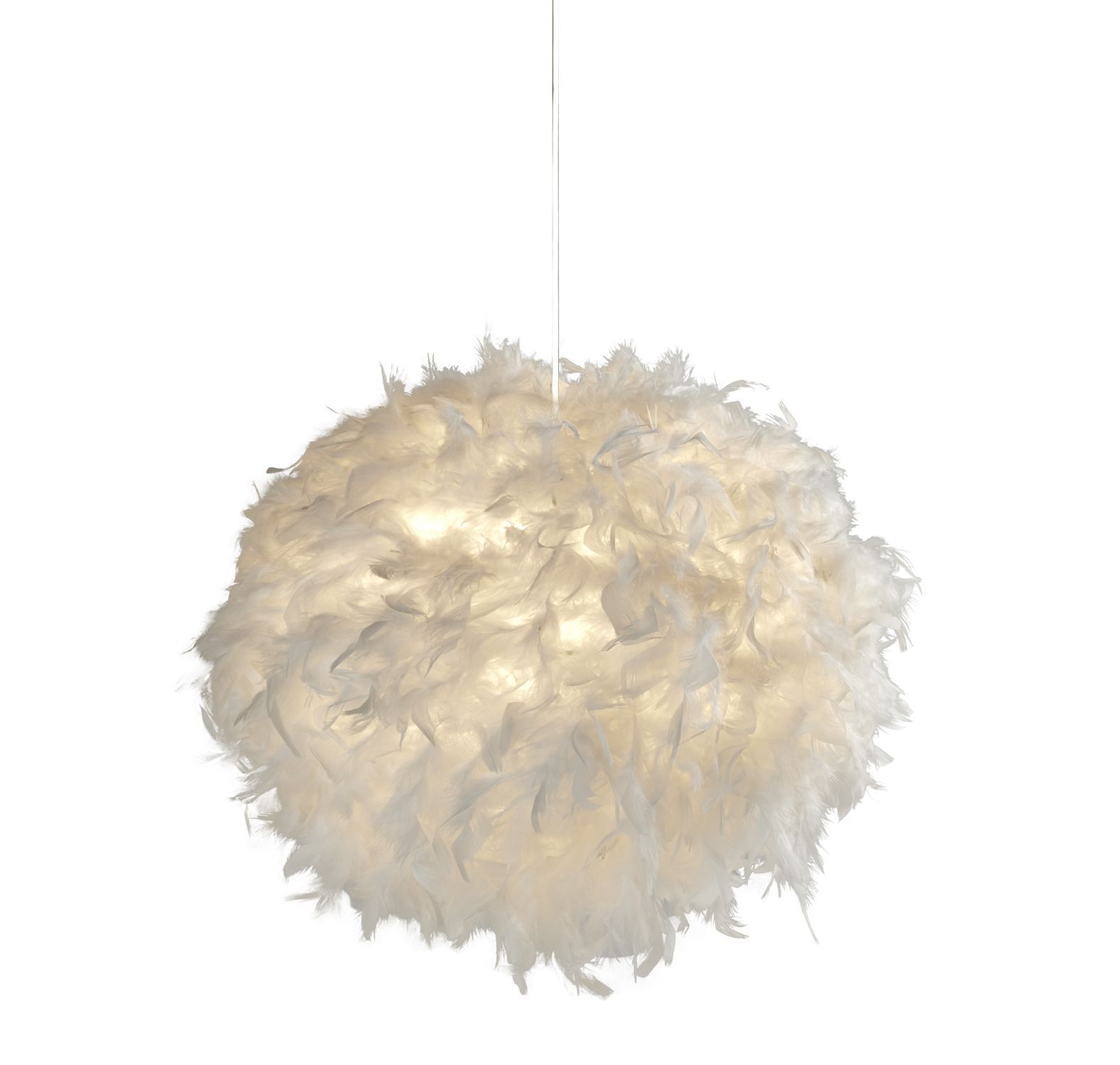 Suspension remarquable Plumes 50 cm rond E27 en blanc