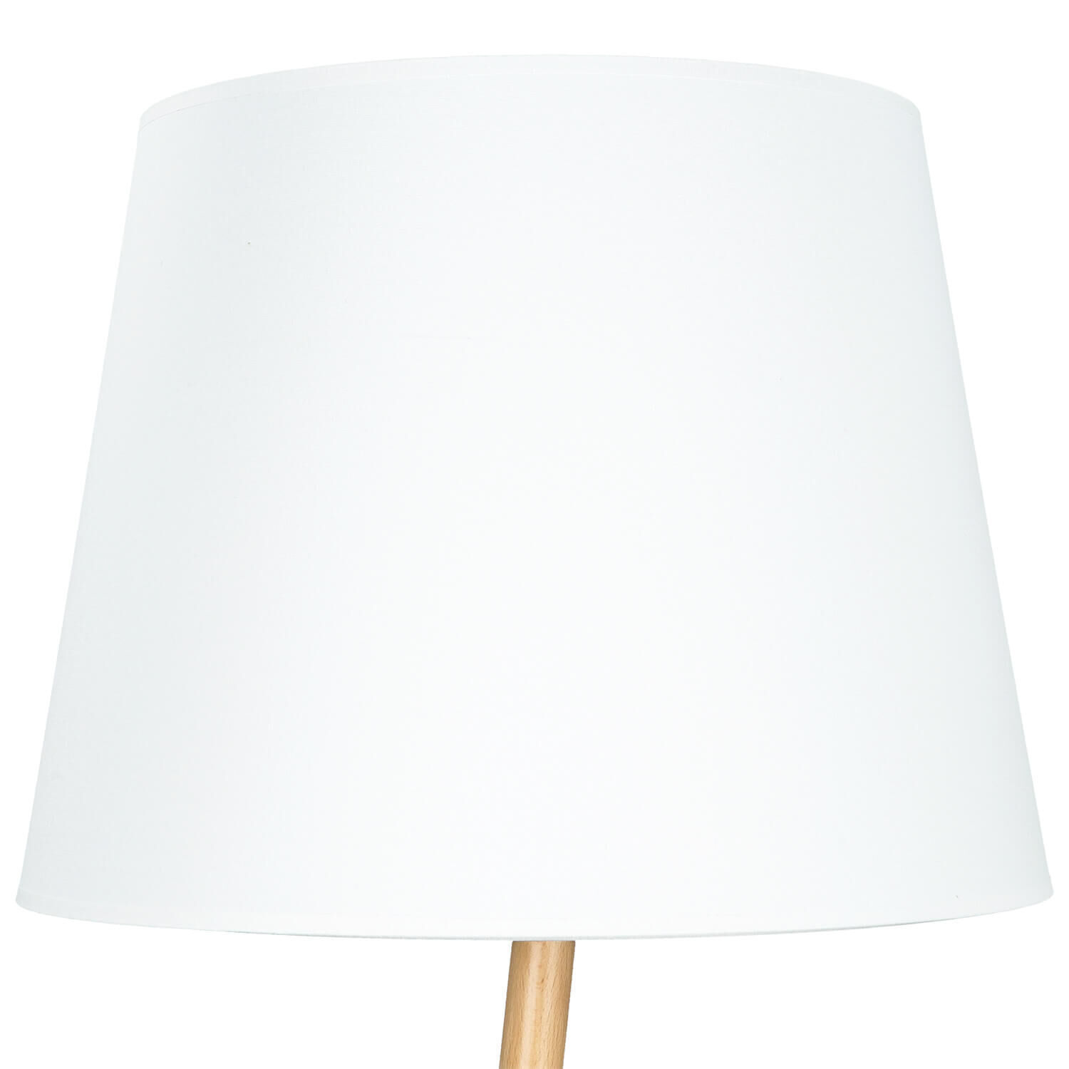 Lampadaire tripode LAMA bois tissu blanc avec tablette