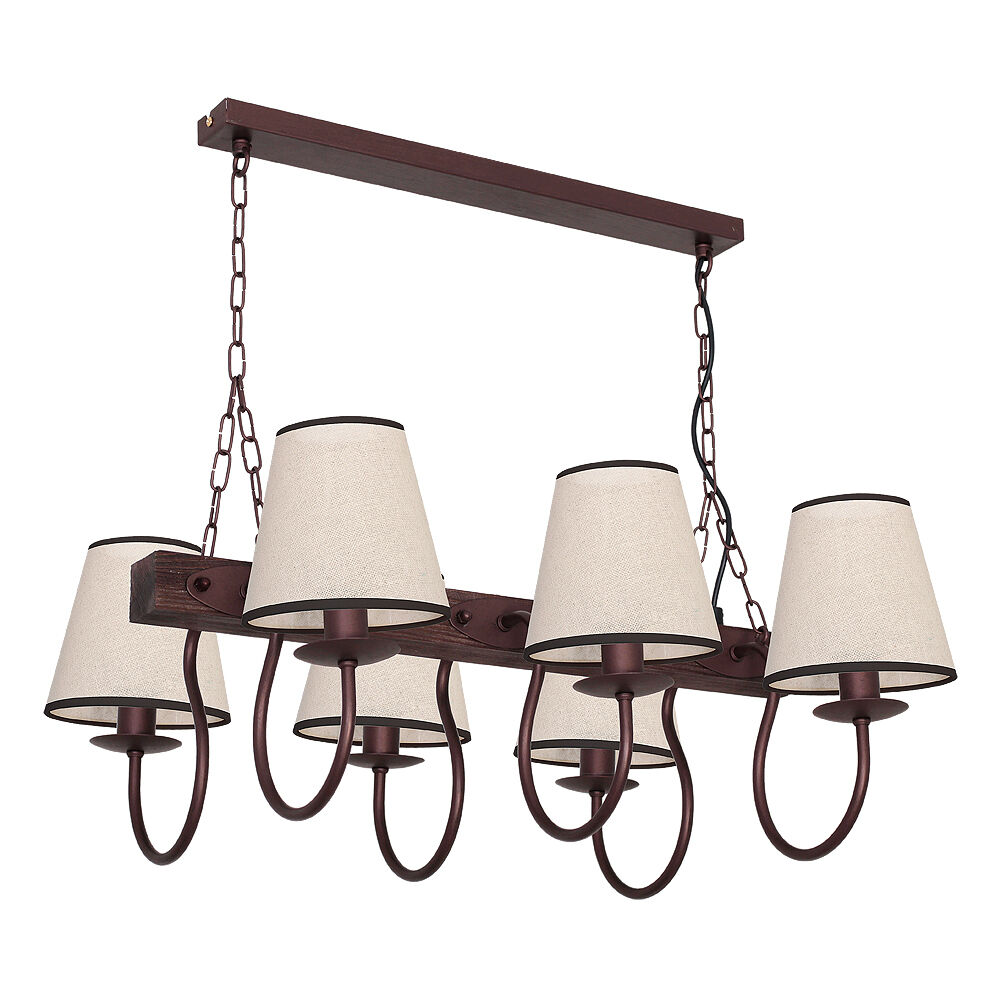 Suspension E14 rustique en beige