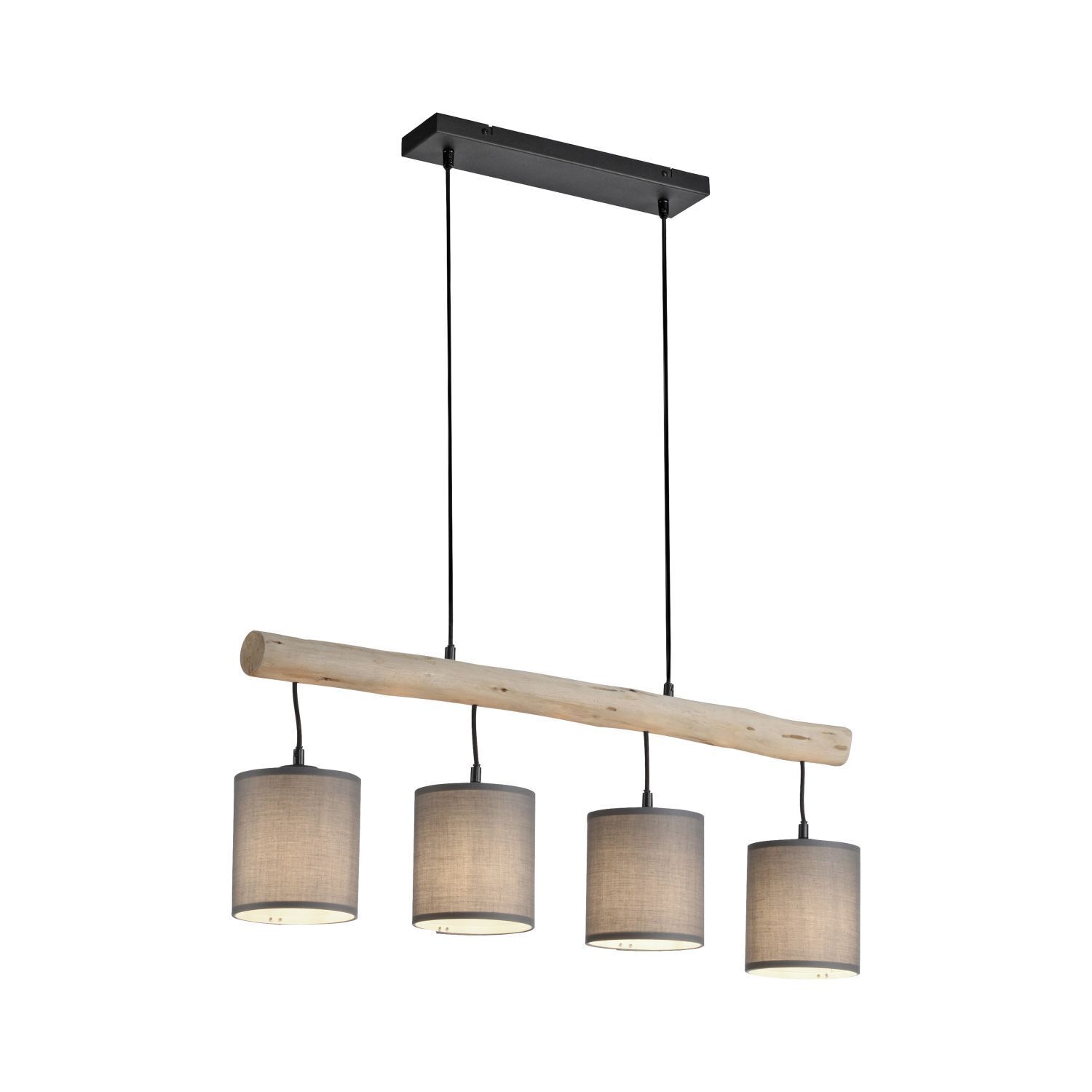 Lampe à suspendre pauvre en fleurs, poutre en bois, tissu 82,5 cm de long Leuchte, Lampe, Kronleuchter