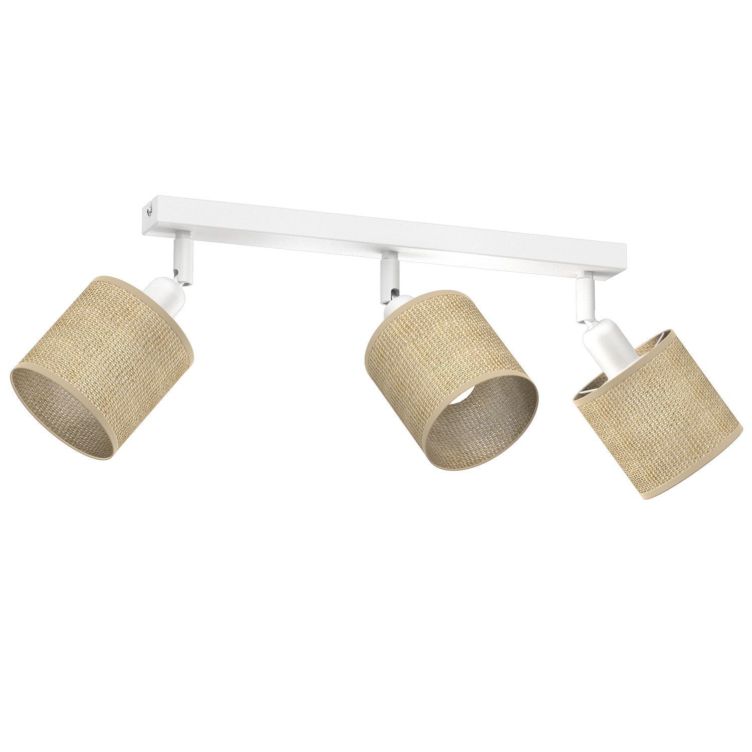 Spot de plafond jute métal blanc 45 cm E27 flexible