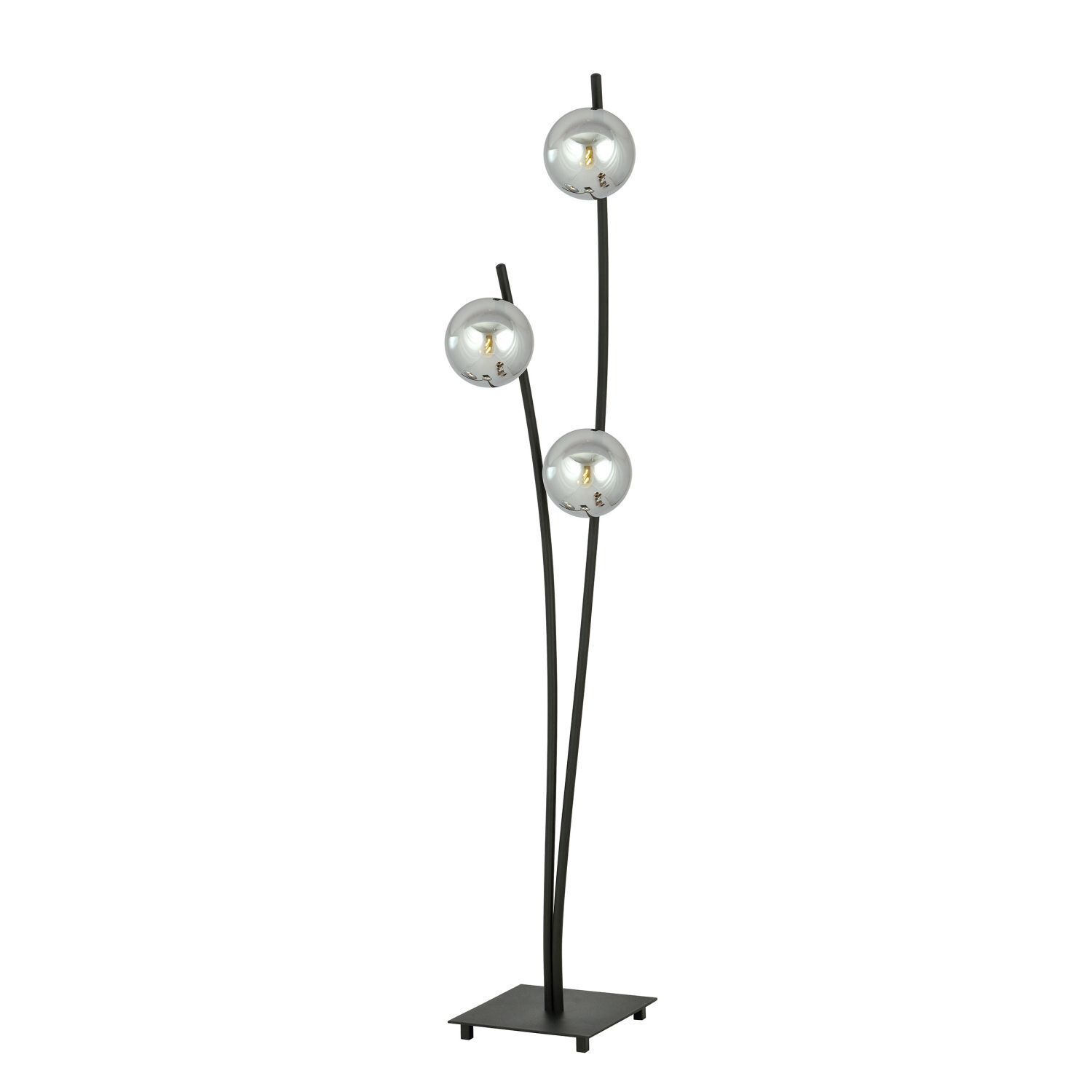 Lampadaire petit 150 cm noir graphite E14 3-flamme Lampe