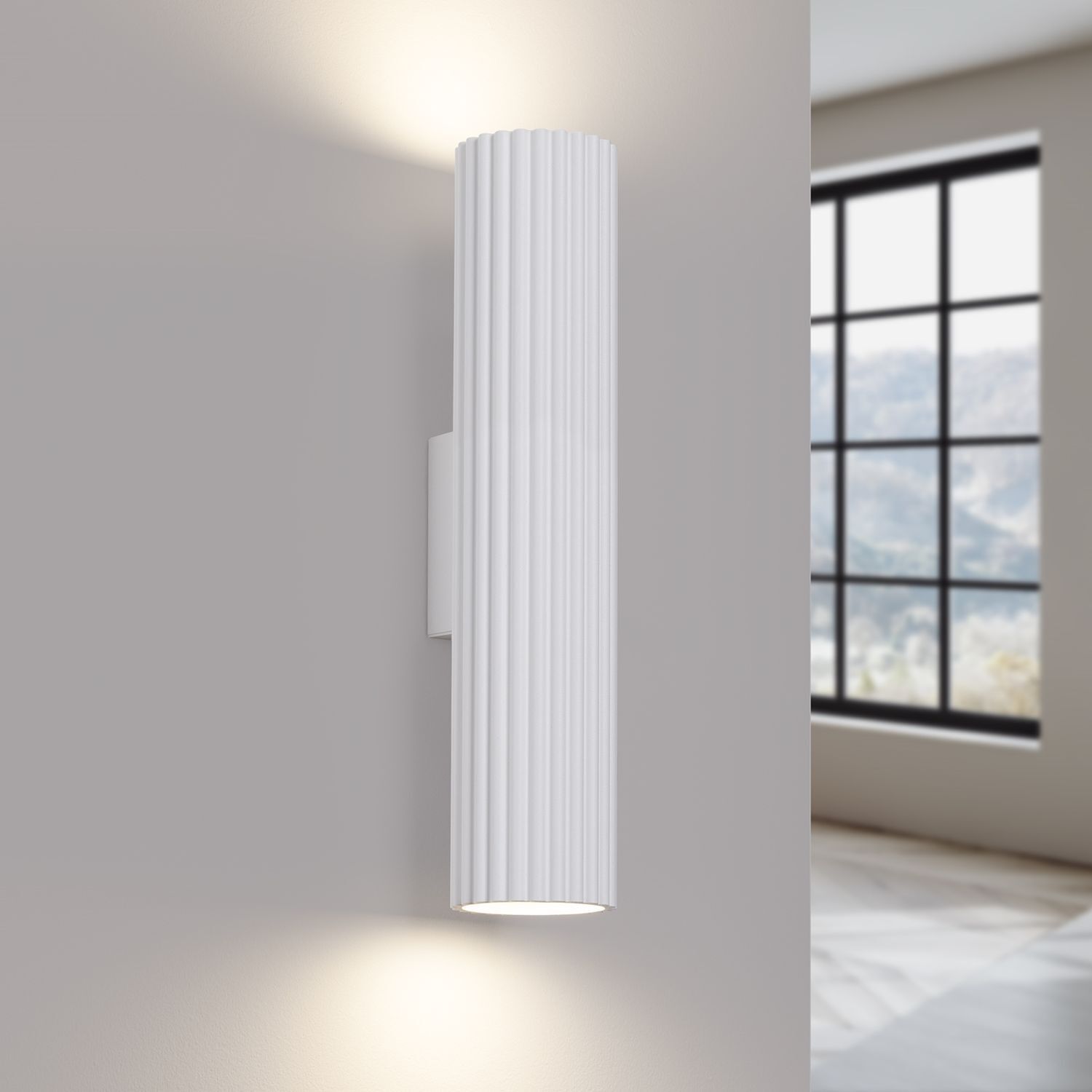 Projecteur mural Blanc petit H : 30 cm petit GU10 2 flammes Moderne