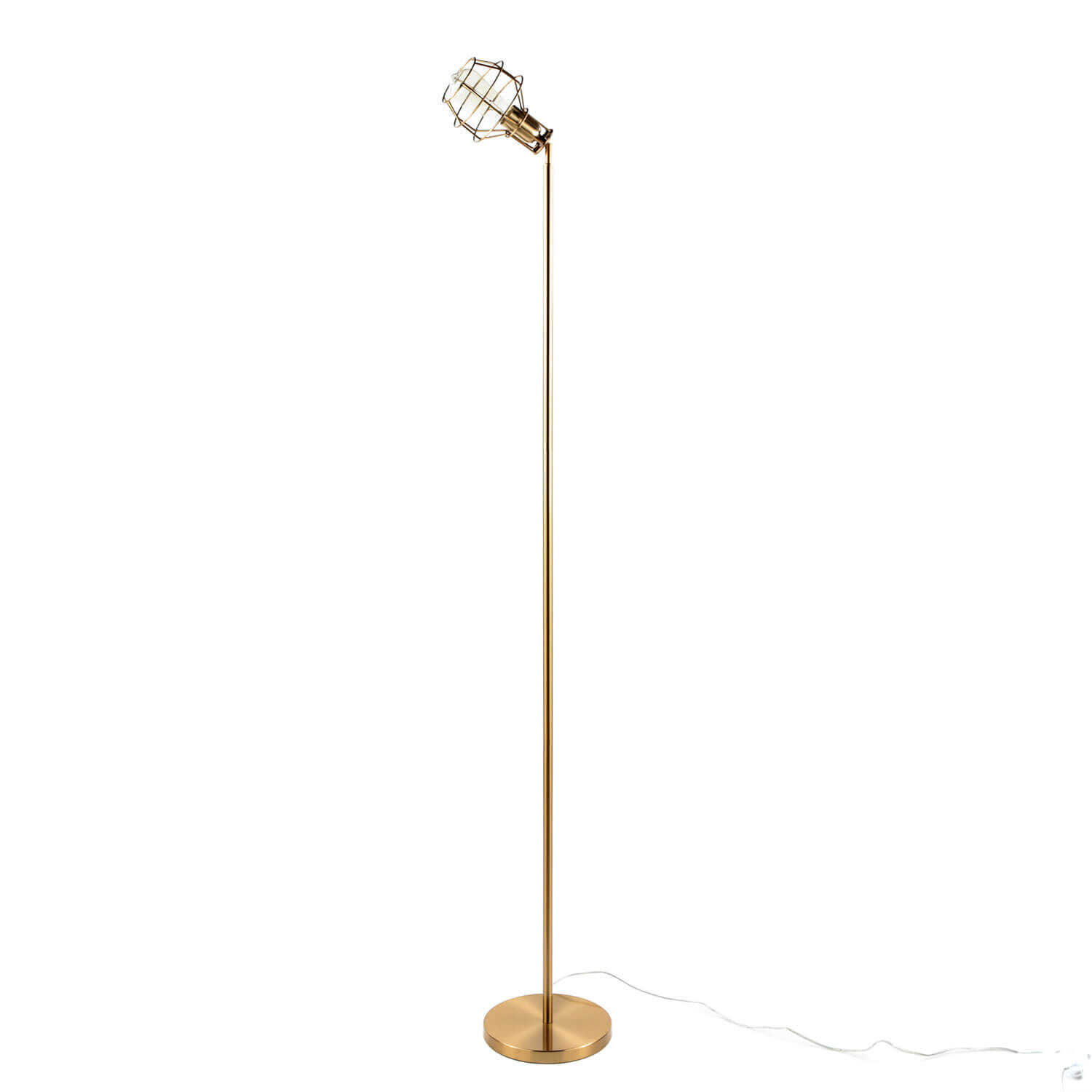 Lampadaire métal rétro ajustable en laiton 187 cm