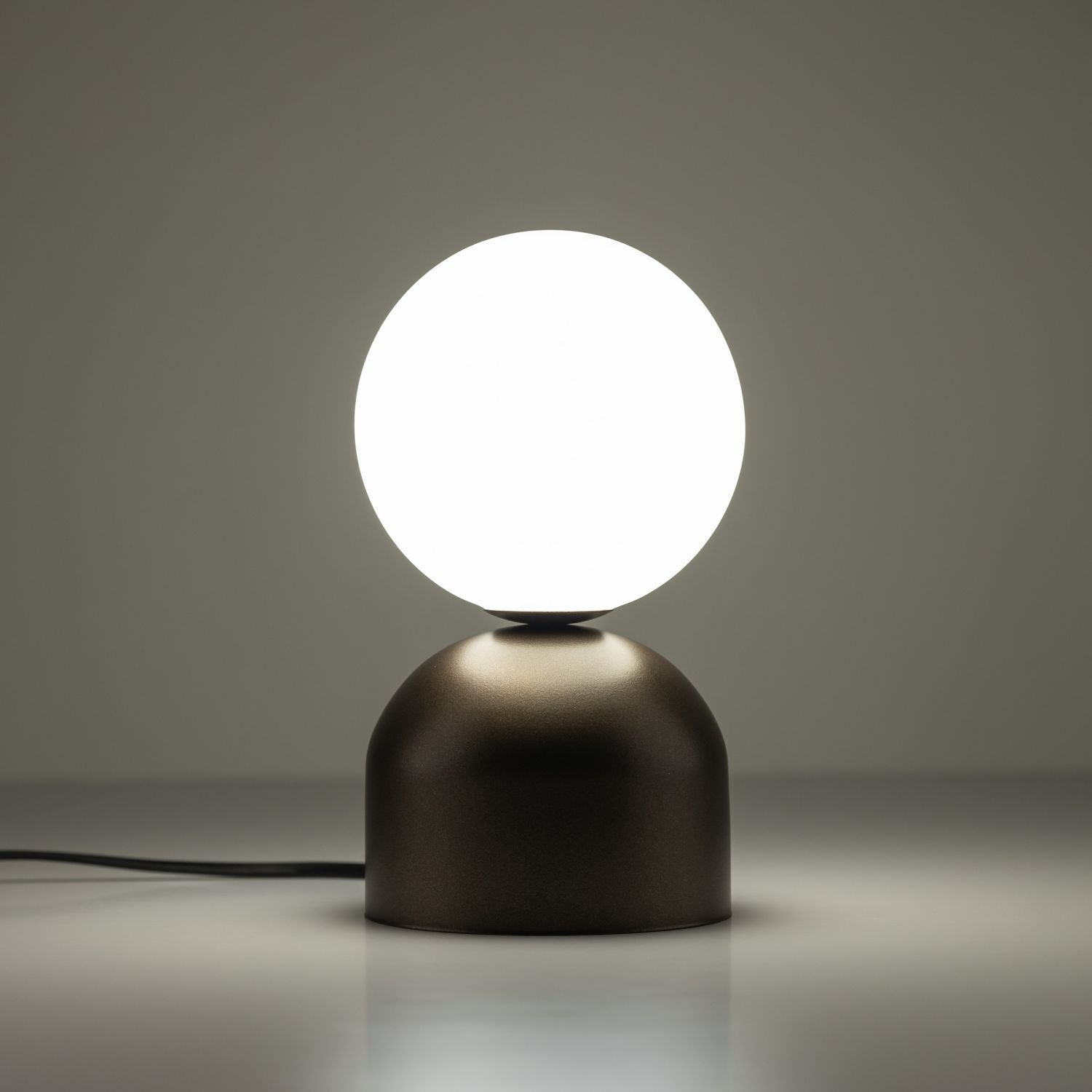 Lampe de table verre métal H : 21 cm brun blanc G9 Abat-jour sphérique Lampe, Tischlampe, Beleuchtung