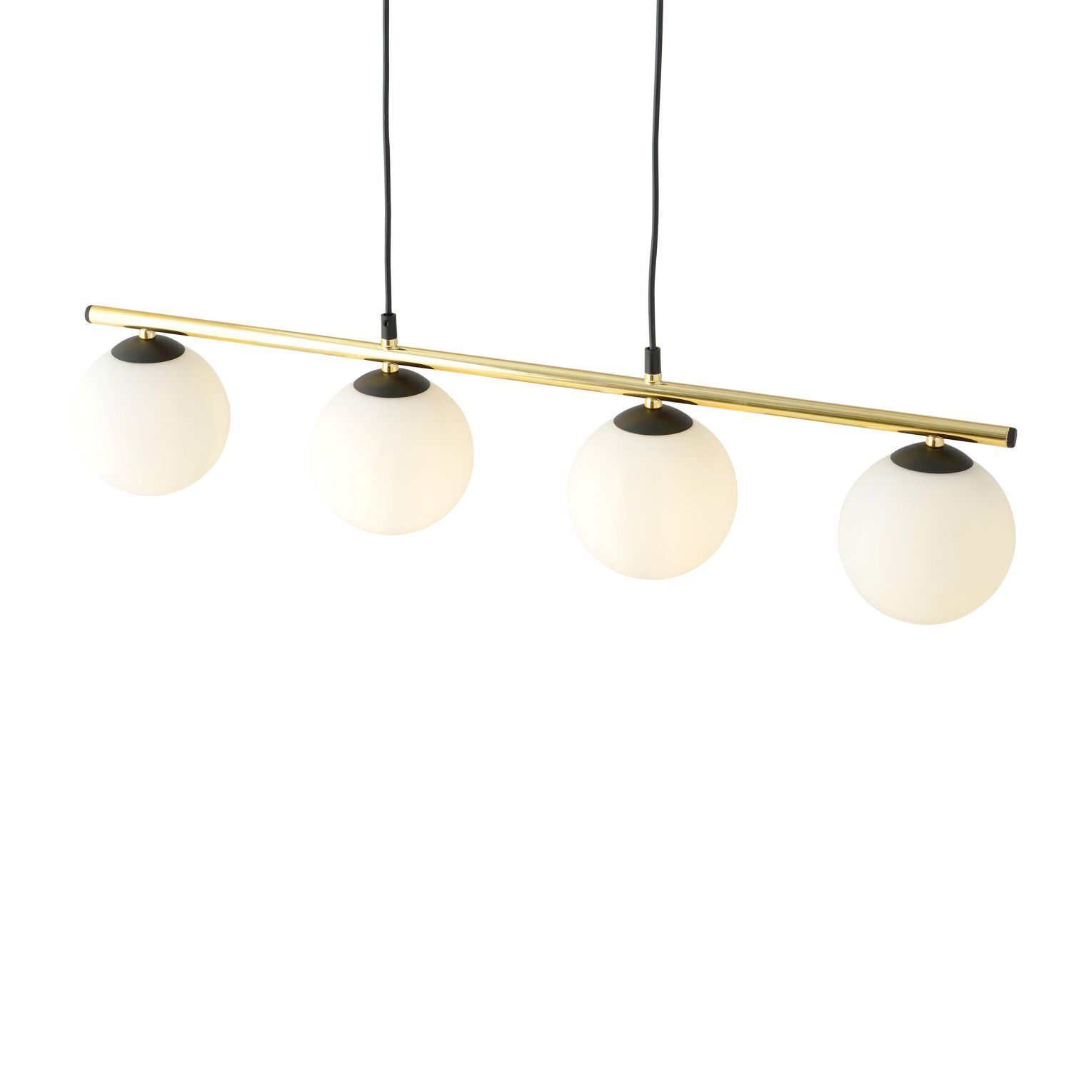 Lampe à suspendre allongée Abat-jour sphérique réglable 4x E14