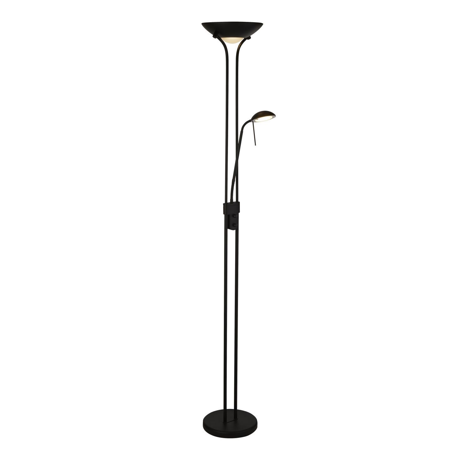 Lampadaire LED Lampe de lecture 180 cm noir 3000 K 1887 lm