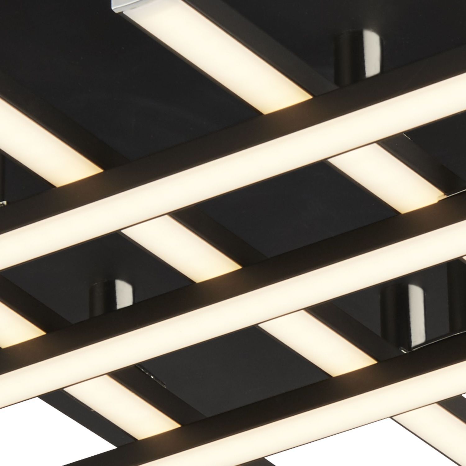 Plafonnier LED Métal L : 45,5 cm Noir Chrome 3000 K