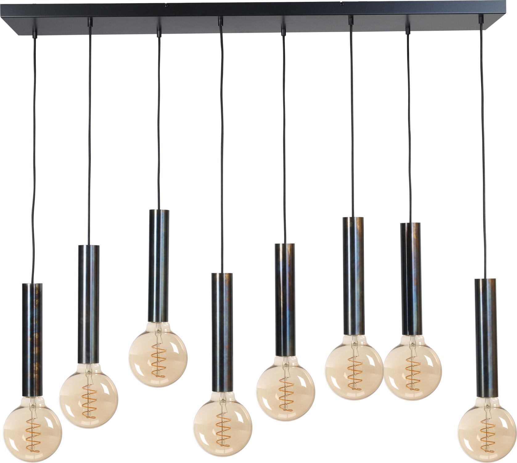 Lampe à suspendre en métal pour E27 noir effet huile table à manger