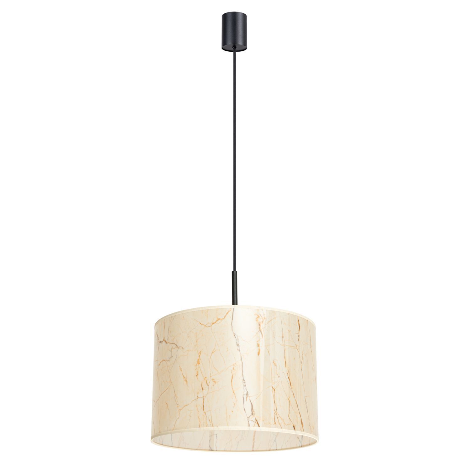 Pendelleuchte Stoff Marmor E27 L:40 cm Modern blendarm