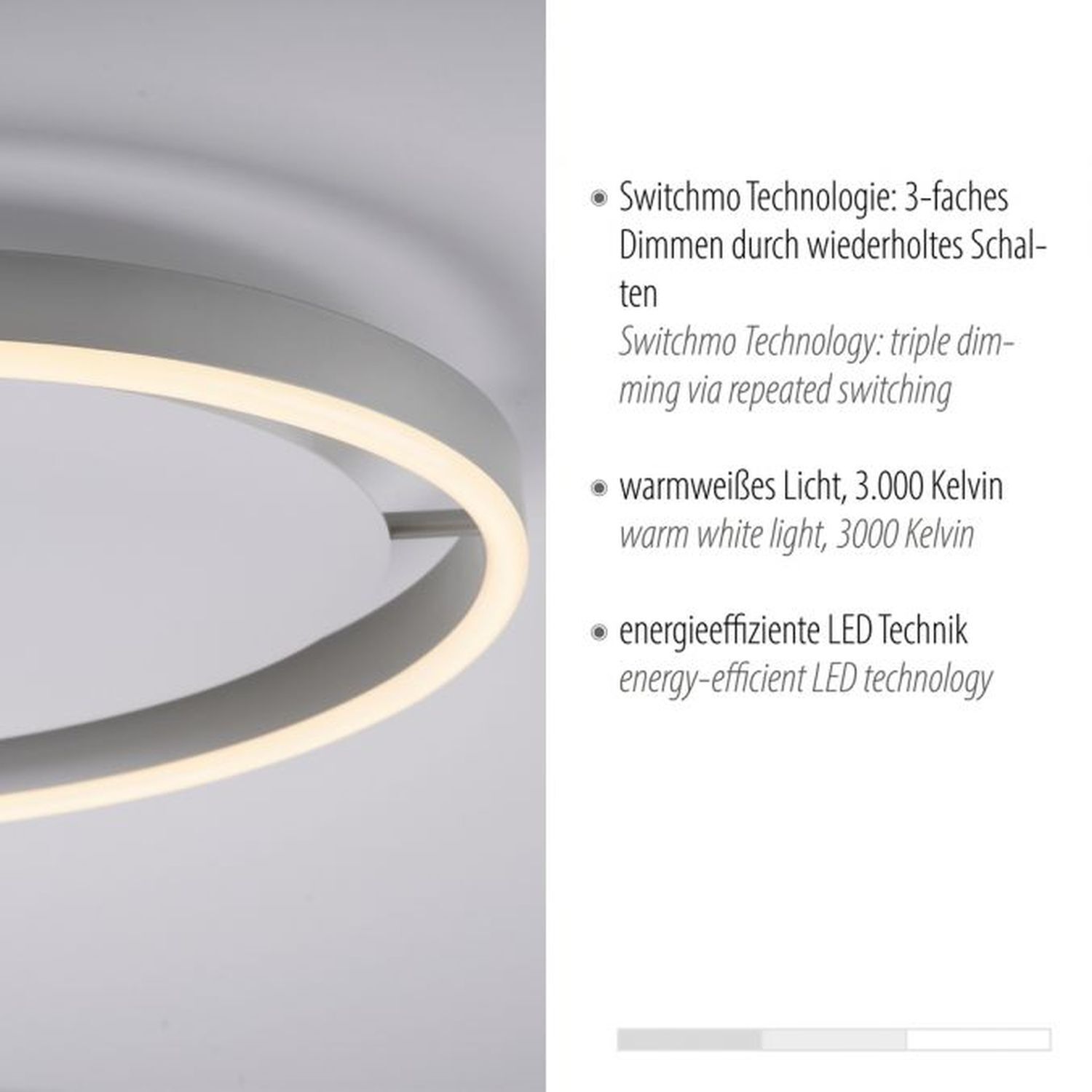 Lampe de plafonnier LED aluminium métal Ø39,3 cm 20 W dimmable Deckenleuchte