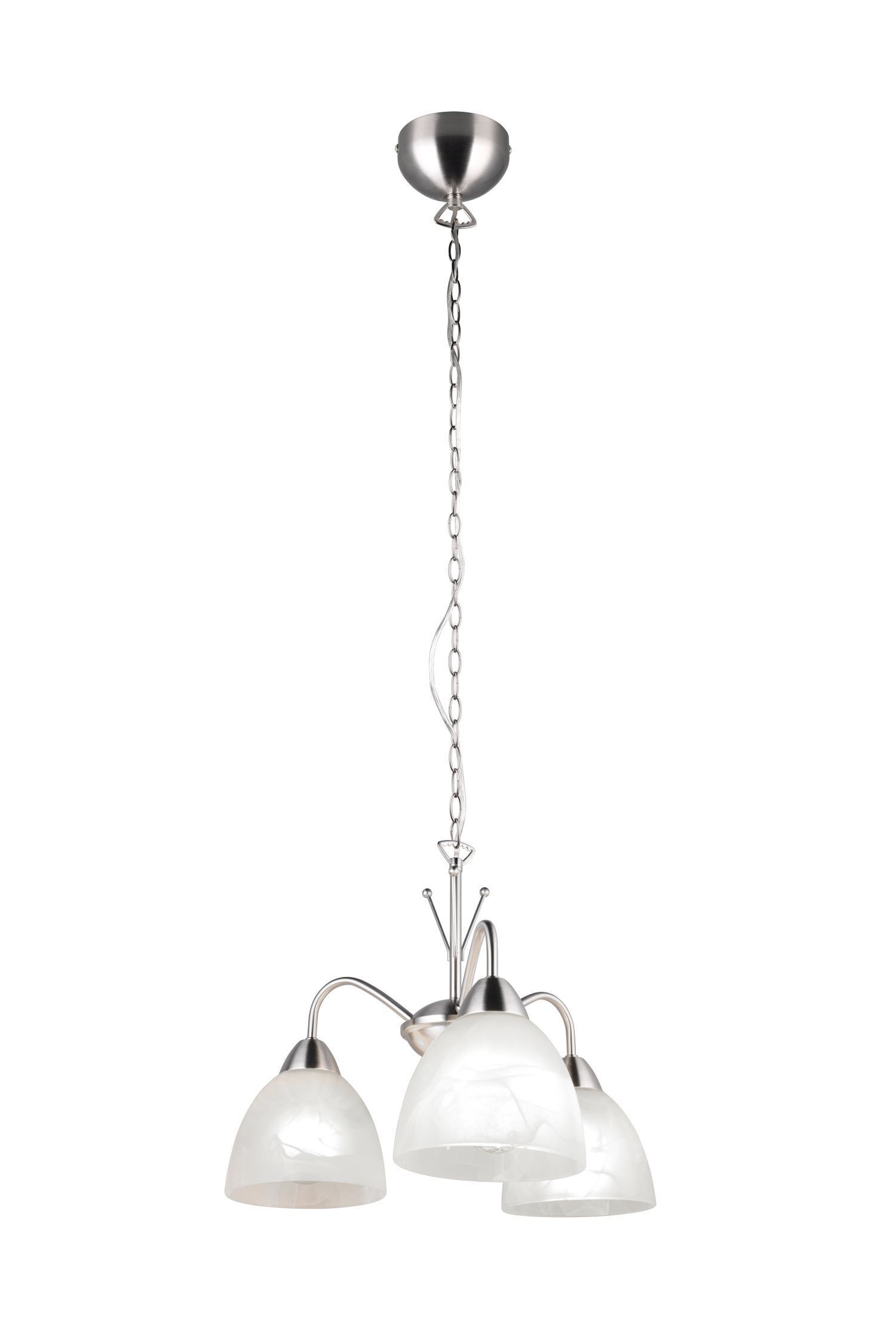 Blendarme Suspension Métal Verre Nickel Blanc E27 Leuchte, Lampe, Kronleuchter