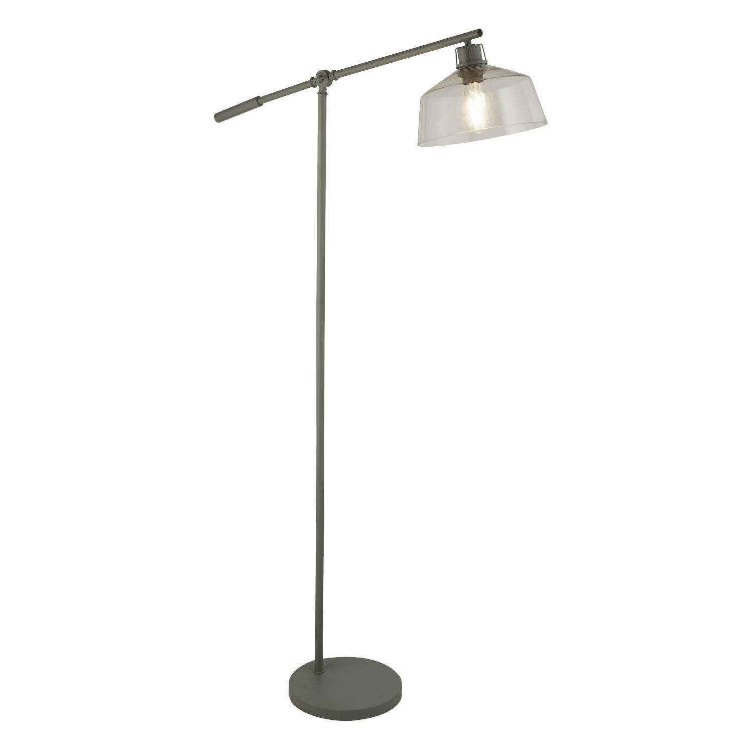 Lampadaire Gris Clair H : max. 164 cm réglable Métal Verre