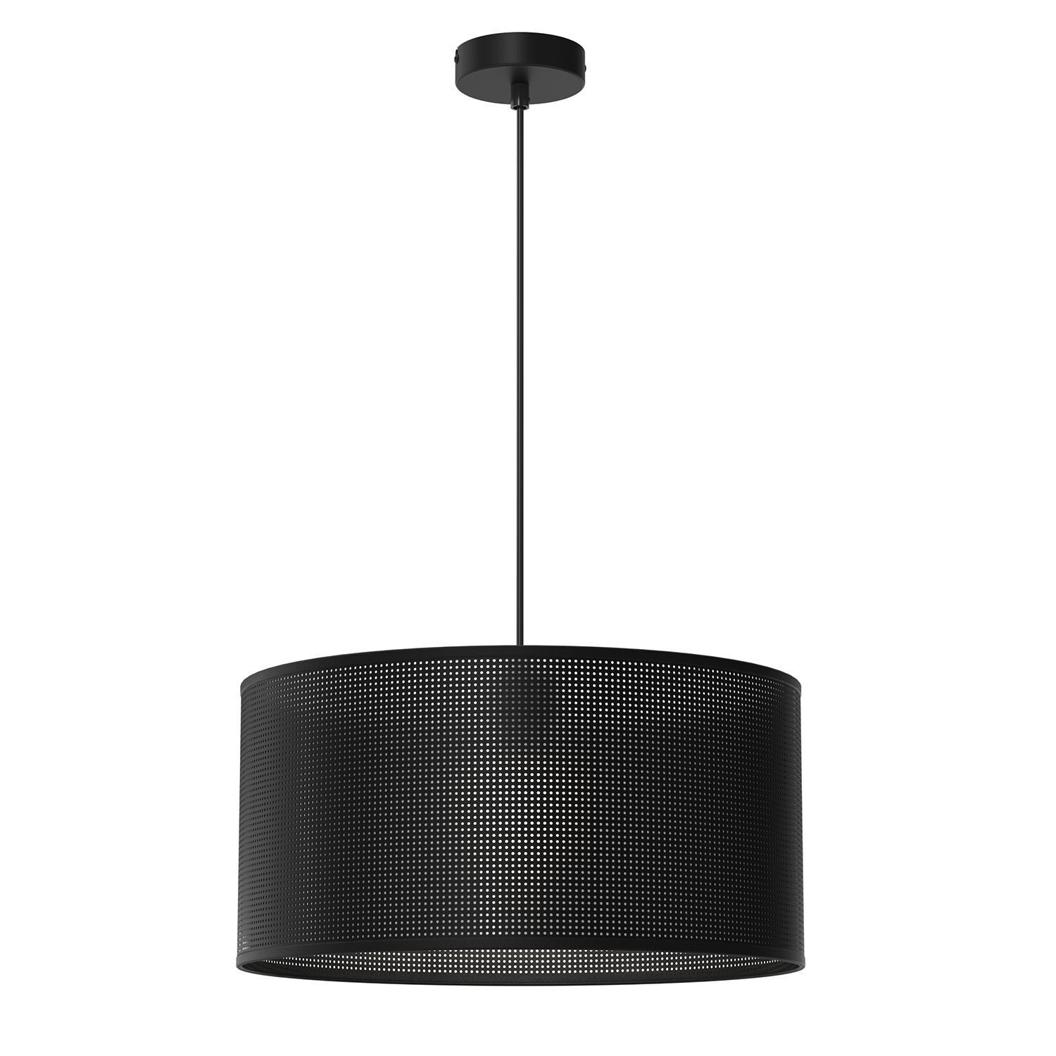 Loft Lampe à suspendre Noir Métal E27 Ø40 cm rond