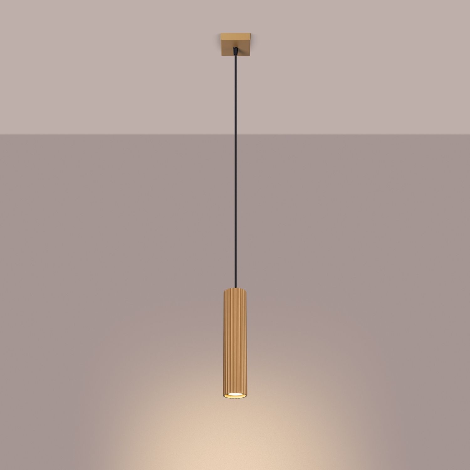 Suspension GU10 L : 8 cm H : max. 118 cm Aluminium doré