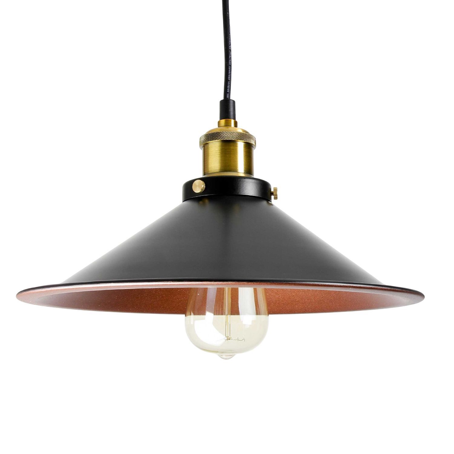 Suspension industrielle DOVER Ø30cm noir cuivre Lampe, Leuchte, Deckenventilator, Gerät, Elektrisches Gerät