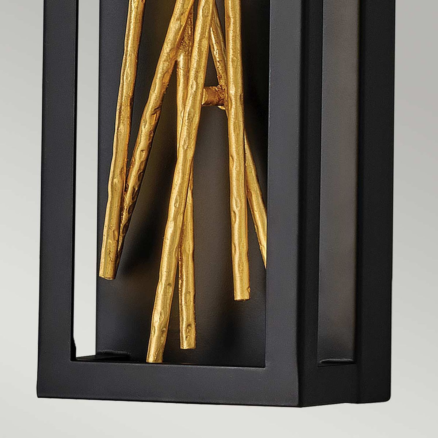 Applique murale LED métal H : 61 cm en noir or carré