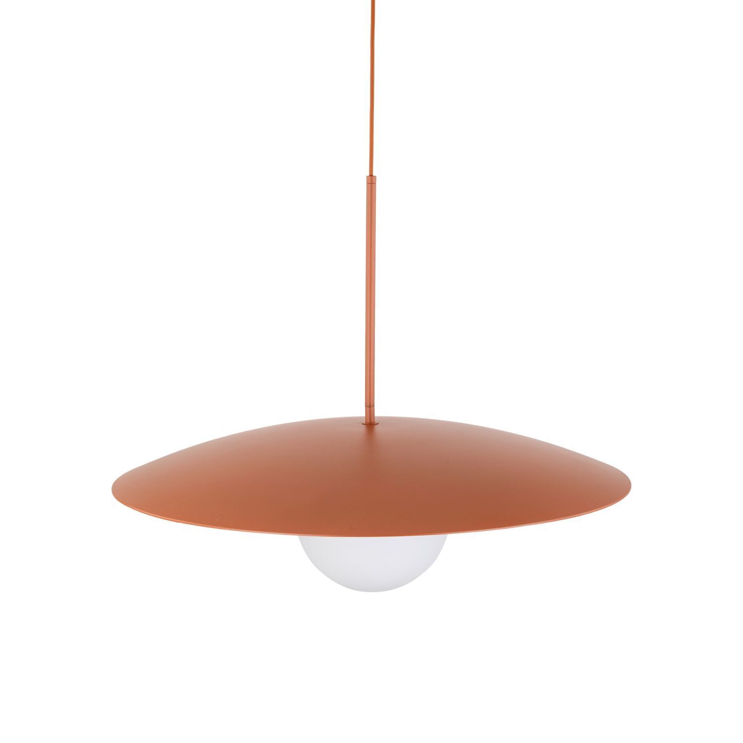 Blendarme Lampe à suspendre rouge brique métal verre E27 Ø65 cm