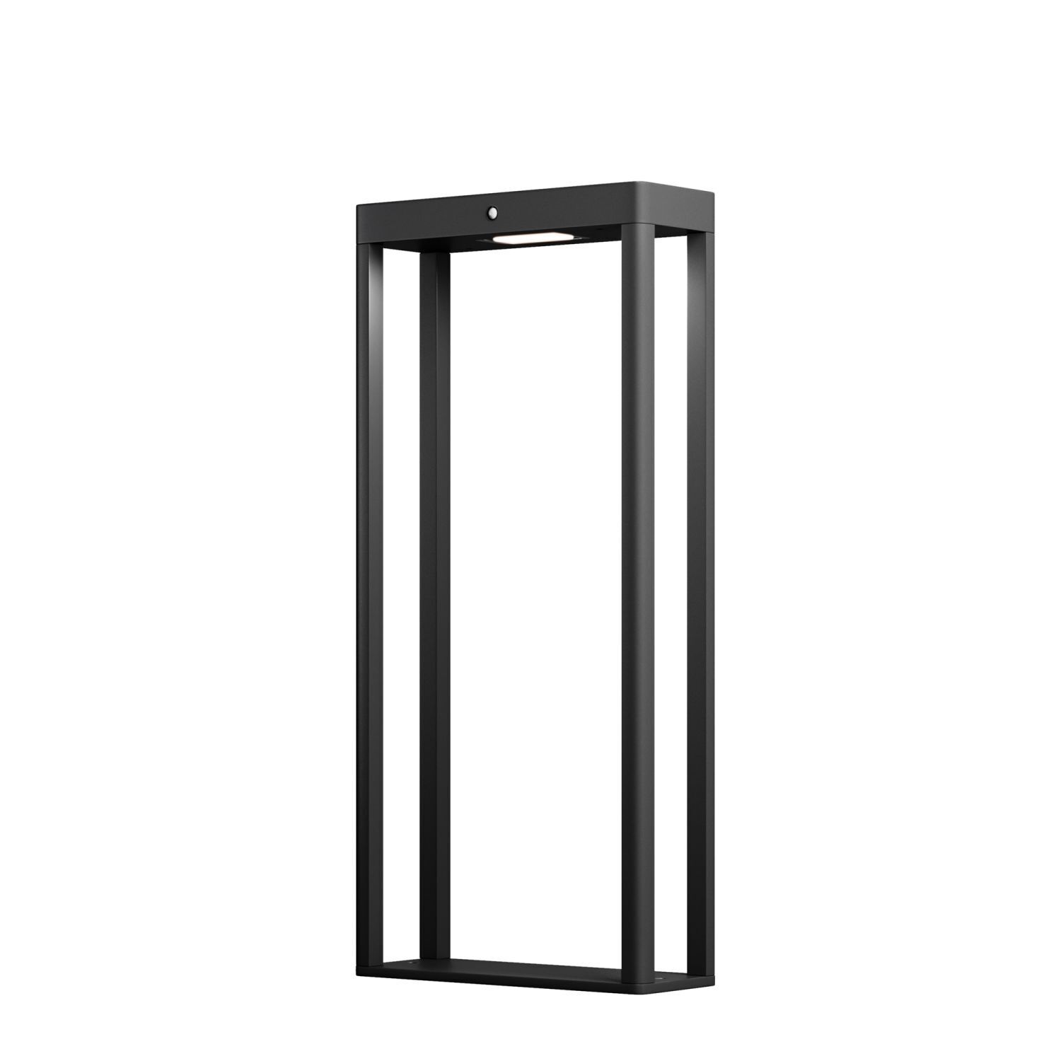 Solar Pollerleuchte Aluminium Glas LED IP54 50 cm eckig Tür