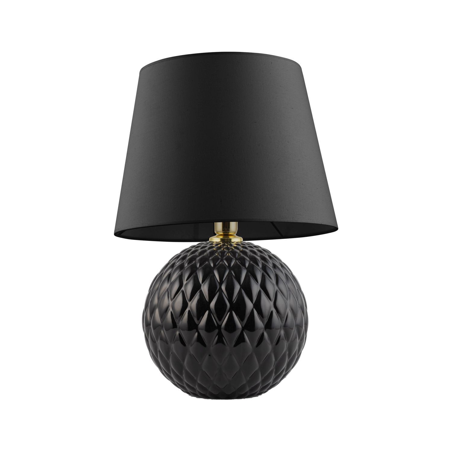 Lampe de table noire hauteur 60 cm verre tissu E27 DOLORES