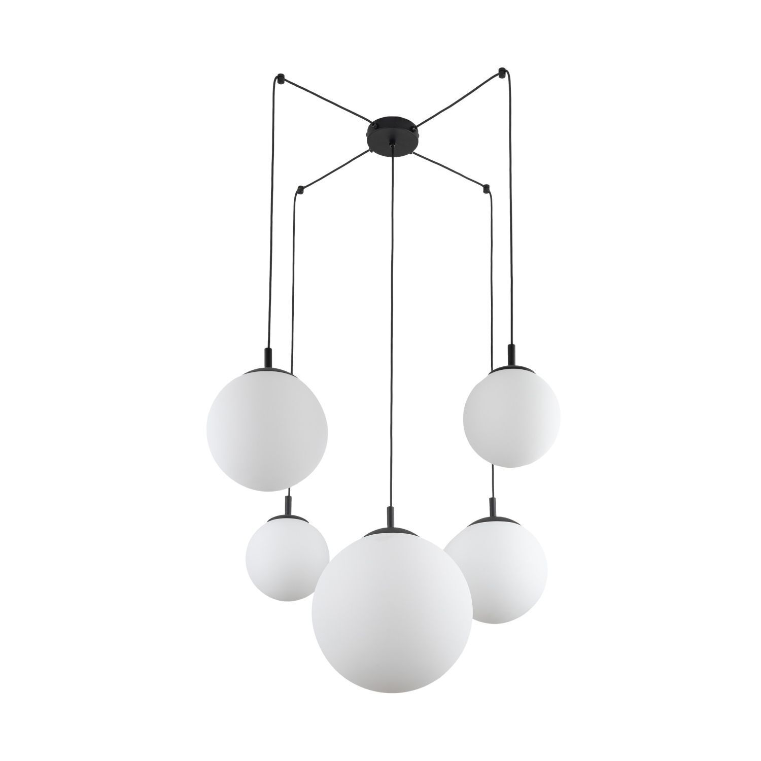 Suspension réglable L : max. 4 m verre métal 5x E27