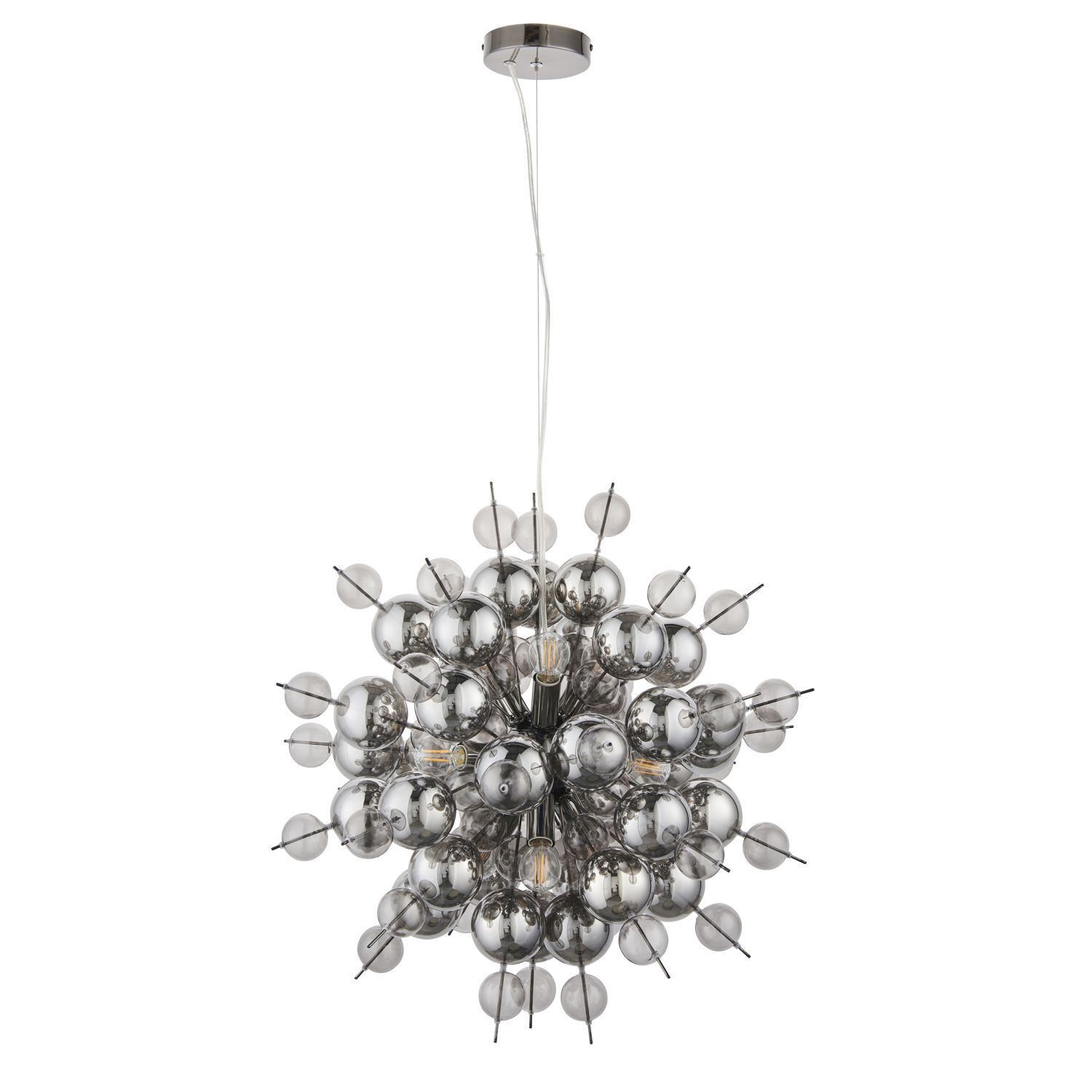 Lampe à suspendre verre fumé métal L : 63 cm 9x E14 Moderne OAMARU